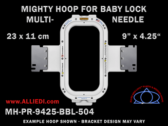 Baby Lock Multi-Needle 9 x 4.25 inch (23 x 13 cm) Vertical Rectangular Magnetic Mighty Hoop