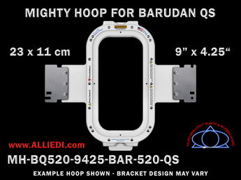Barudan 9 x 4.25 inch (23 x 13 cm) Rectangular Magnetic Mighty Hoop for 520 mm Sew Field / Arm Spacing QS Type