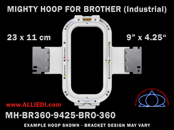 Brother Commercial 9 x 4.25 inch (23 x 13 cm) Vertical Rectangular Magnetic Mighty Hoop for 360 mm Sew Field / Arm Spacing