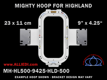 Highland 9 x 4.25 inch (23 x 13 cm) Vertical Rectangular Magnetic Mighty Hoop for 500 mm Sew Field / Arm Spacing