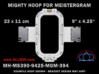 Meistergram 9 x 4.25 inch (23 x 13 cm) Vertical Rectangular Magnetic Mighty Hoop for 394 mm Sew Field / Arm Spacing