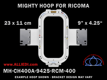 Ricoma 9 x 4.25 inch (23 x 13 cm) Vertical Rectangular Magnetic Mighty Hoop for 400 mm Sew Field / Arm Spacing