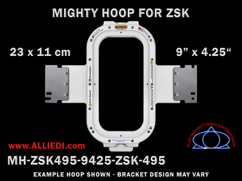 ZSK 9 x 4.25 inch (23 x 13 cm) Vertical Rectangular Magnetic Mighty Hoop for 495 mm Sew Field / Arm Spacing