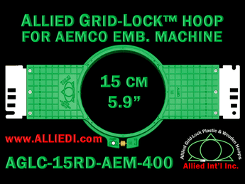 15 cm (5.9 inch) Round Allied Grid-Lock (New Design) Plastic Embroidery Hoop - Aemco 400