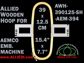39.0 x 12.5 cm (15.4 x 4.9 inch) Rectangular Allied Wooden Embroidery Hoop