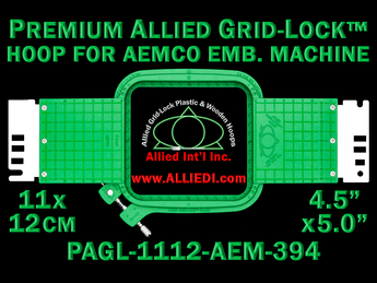 11 x 12 cm (4.5 x 5 inch) Rectangular Premium Allied Grid-Lock Plastic Embroidery Hoop - Aemco 394