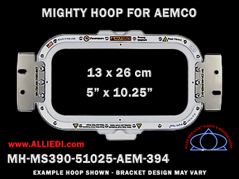 Aemco 5 x 10.25 inch (13 x 26 cm) Horizontal Rectangular Magnetic Mighty Hoop for 400 mm Sew Field / Arm Spacing