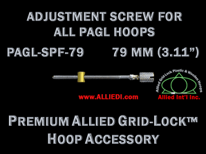 79 mm (3.11 inch) Knurled Hoop Adjustment Screw with Barrel Nut for All Premium Allied Grid-Lock Embroidery Hoops