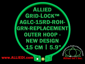 15 cm (5.9 inch) Round Standard Version Allied Grid-Lock (New Design) Replacement Outer Embroidery Hoop / Ring / Frame - Green