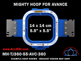 Avance 5.5 x 5.5 inch (14 x 14 cm) Square Magnetic Mighty Hoop for 360 mm Sew Field / Arm Spacing