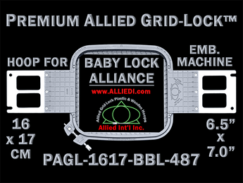 Baby Lock Alliance 16 x 17 cm (6.5 x 7 inch) Rectangular Premium Allied Grid-Lock Embroidery Hoop