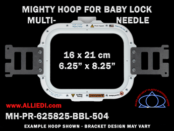 Baby Lock Multi-Needle 6.25 x 8.25 inch (16 x 21 cm) Rectangular Magnetic Mighty Hoop