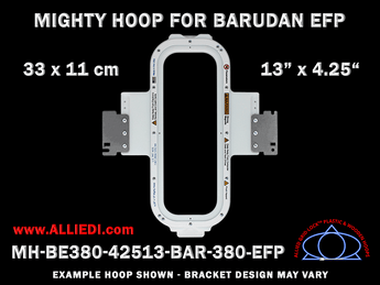 Barudan 13 x 4.25 inch (33 x 11 cm) Vertical Rectangular Magnetic Mighty Hoop for 380 mm Sew Field / Arm Spacing EFP Type