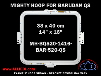 Barudan 14 x 16 inch (38 x 40 cm) Rectangular Magnetic Mighty Hoop for 520 mm Sew Field / Arm Spacing QS Type