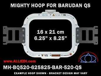 Barudan 6.25 x 8.25 inch (16 x 21 cm) Rectangular Magnetic Mighty Hoop for 520 mm Sew Field / Arm Spacing QS Type