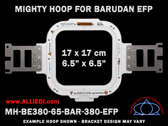 Barudan 6.5 x 6.5 inch (17 x 17 cm) Square Magnetic Mighty Hoop for 380 mm Sew Field / Arm Spacing EFP Type
