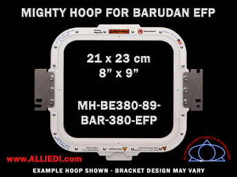 Barudan 8 x 9 inch (21 x 23 cm) Rectangular Magnetic Mighty Hoop for 380 mm Sew Field / Arm Spacing EFP Type