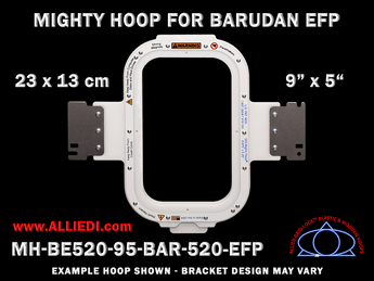 Barudan 9 x 5 inch (23 x 13 cm) Rectangular Magnetic Mighty Hoop for 520 mm Sew Field / Arm Spacing EFP Type