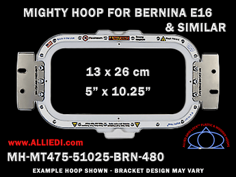 Bernina E16 5 x 10.25 inch (13 x 26 cm) Horizontal Rectangular Magnetic Mighty Hoop for 480 mm Sew Field / Arm Spacing