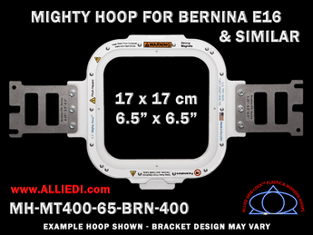 Bernina E16 6.5 x 6.5 inch (17 x 17 cm) Square Magnetic Mighty Hoop for 400 mm Sew Field / Arm Spacing