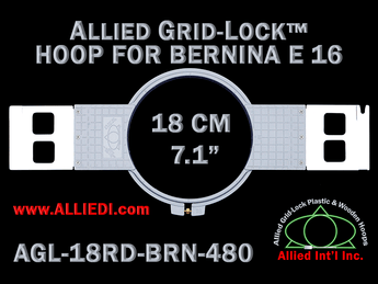 18 cm (7.1 inch) Round Allied Grid-Lock Plastic Embroidery Hoop - Bernina 480