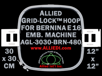 30 x 30 cm (12 x 12 inch) Square Allied Grid-Lock Plastic Embroidery Hoop - Bernina 480 - Allied May Substitute this with Premium Version Hoop