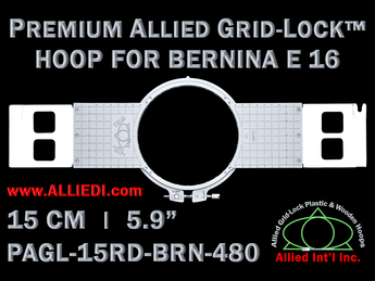 15 cm (5.9 inch) Round Premium Allied Grid-Lock Plastic Embroidery Hoop - Bernina 480