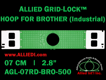Brother Commercial 7 cm (2.8 inch) Round Allied Grid-Lock Embroidery Hoop for 500 mm Sew Field / Arm Spacing