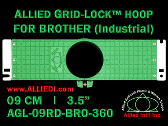 Brother Commercial 9 cm (3.5 inch) Round Allied Grid-Lock Embroidery Hoop for 360 mm Sew Field / Arm Spacing