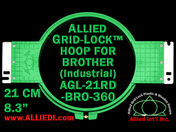 Brother Commercial 21 cm (8.3 inch) Round Allied Grid-Lock Embroidery Hoop for 360 mm Sew Field / Arm Spacing