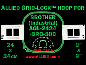 Brother Commercial 24 x 24 cm (9 x 9 inch) Square Allied Grid-Lock Embroidery Hoop for 500 mm Sew Field / Arm Spacing