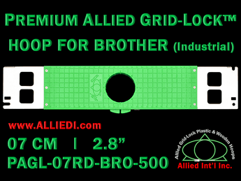 7 cm (2.8 inch) Round Premium Allied Grid-Lock Plastic Embroidery Hoop - Brother Commercial 500