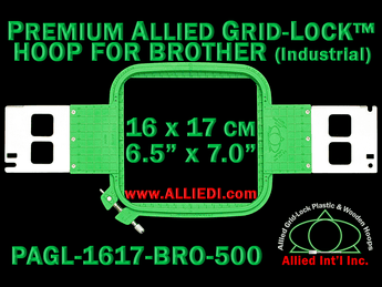 16 x 17 cm (6.5 x 7 inch) Rectangular Premium Allied Grid-Lock Plastic Embroidery Hoop - Brother Commercial 500