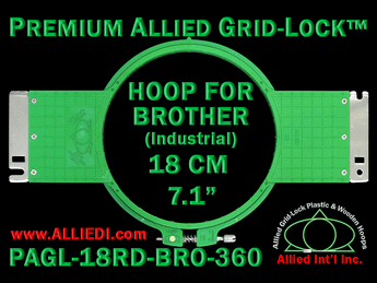18 cm (7.1 inch) Round Premium Allied Grid-Lock Plastic Embroidery Hoop - Brother Commercial 360