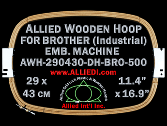 29.0 x 43.0 cm (11.4 x 16.9 inch) Rectangular Allied Wooden Embroidery Hoop
