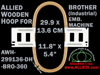 29.9 x 13.6 cm (11.8 x 5.3 inch) Rectangular Allied Wooden Embroidery Hoop
