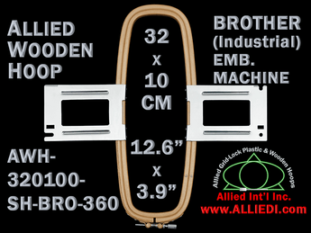32.0 x 10.0 cm (12.6 x 3.9 inch) Rectangular Allied Wooden Embroidery Hoop