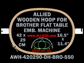 42.0 x 29.0 cm (16.5 x 11.4 inch) Oval Allied Wooden Embroidery Hoop