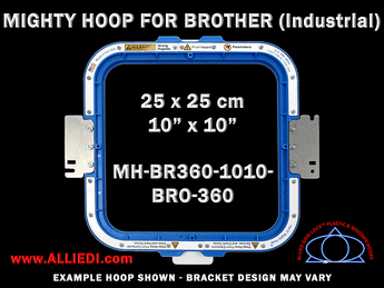 Brother Commercial 10 x 10 inch (25 x 25 cm) Square Magnetic Mighty Hoop for 360 mm Sew Field / Arm Spacing