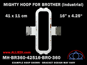 Brother Commercial 16 x 4.25 inch (41 x 11 cm) Vertical Magnetic Mighty Hoop for 360 mm Sew Field / Arm Spacing