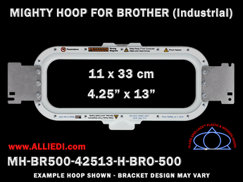 Brother Commercial 4.25 x 13 inch (11 x 33 cm) Horizontal Magnetic Mighty Hoop for 500 mm Sew Field / Arm Spacing
