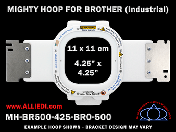 Brother Commercial 4.25 x 4.25 inch (11 x 11 cm) Square Magnetic Mighty Hoop for 500 mm Sew Field / Arm Spacing