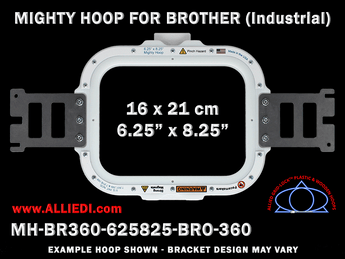 Brother Commercial 6.25 x 8.25 inch (16 x 21 cm) Rectangular Magnetic Mighty Hoop for 360 mm Sew Field / Arm Spacing