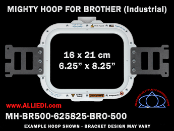Brother Commercial 6.25 x 8.25 inch (16 x 21 cm) Rectangular Magnetic Mighty Hoop for 500 mm Sew Field / Arm Spacing