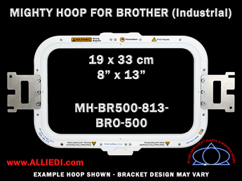 Brother Commercial 8 x 13 inch (19 x 33 cm) Rectangular Magnetic Mighty Hoop for 500 mm Sew Field / Arm Spacing