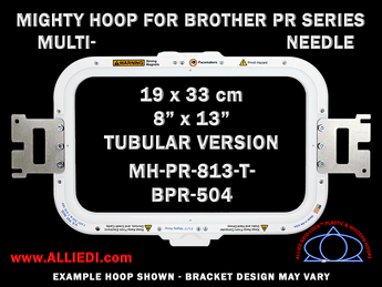 Brother PR Series Multi-Needle 8 x 13 inch (19 x 33 cm) Rectangular Magnetic Mighty Hoop - Tubular Version
