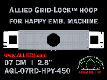 7 cm (2.8 inch) Round Allied Grid-Lock Plastic Embroidery Hoop - Happy Japan 450