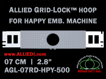 7 cm (2.8 inch) Round Allied Grid-Lock Plastic Embroidery Hoop - Happy Japan 500