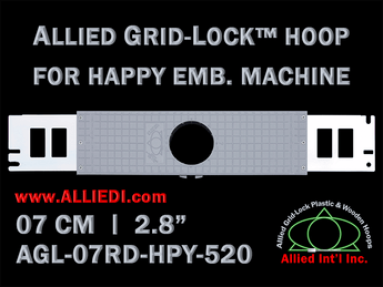 7 cm (2.8 inch) Round Allied Grid-Lock Plastic Embroidery Hoop - Happy Japan 520
