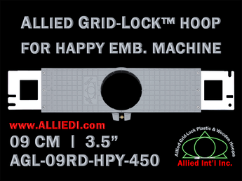 9 cm (3.5 inch) Round Allied Grid-Lock Plastic Embroidery Hoop - Happy Japan 450